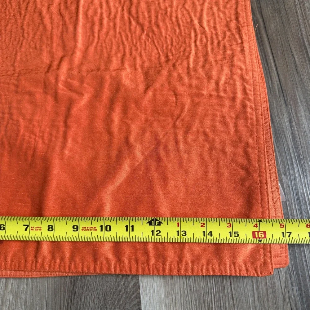 Set of 4 Pineapple Embroidered Placemats Orange and Cream Tropical Decor 16x16
